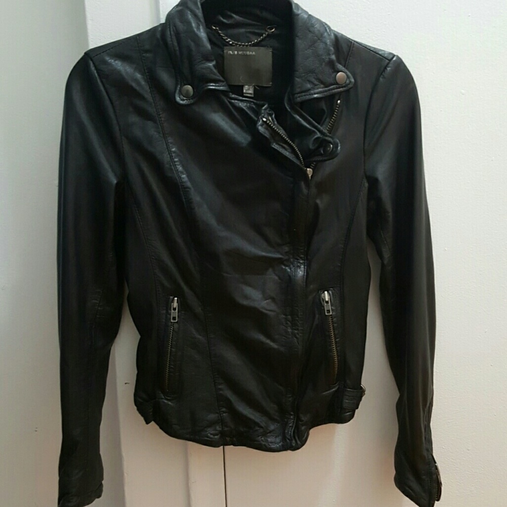 MUUBAA Black Leather Jacket